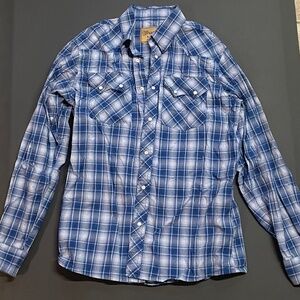 Wrangler Retro Blue Boy's XL Pearl Snap